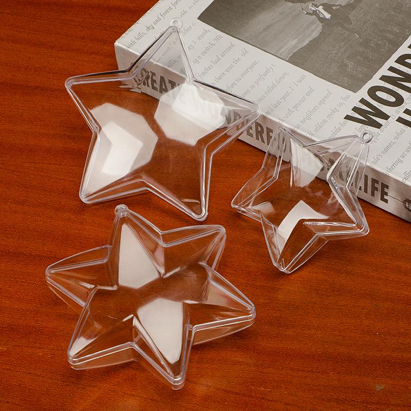 Christmas Heart-Shaped Acrylic Ornament - Transparent Hanging Ball Decoration