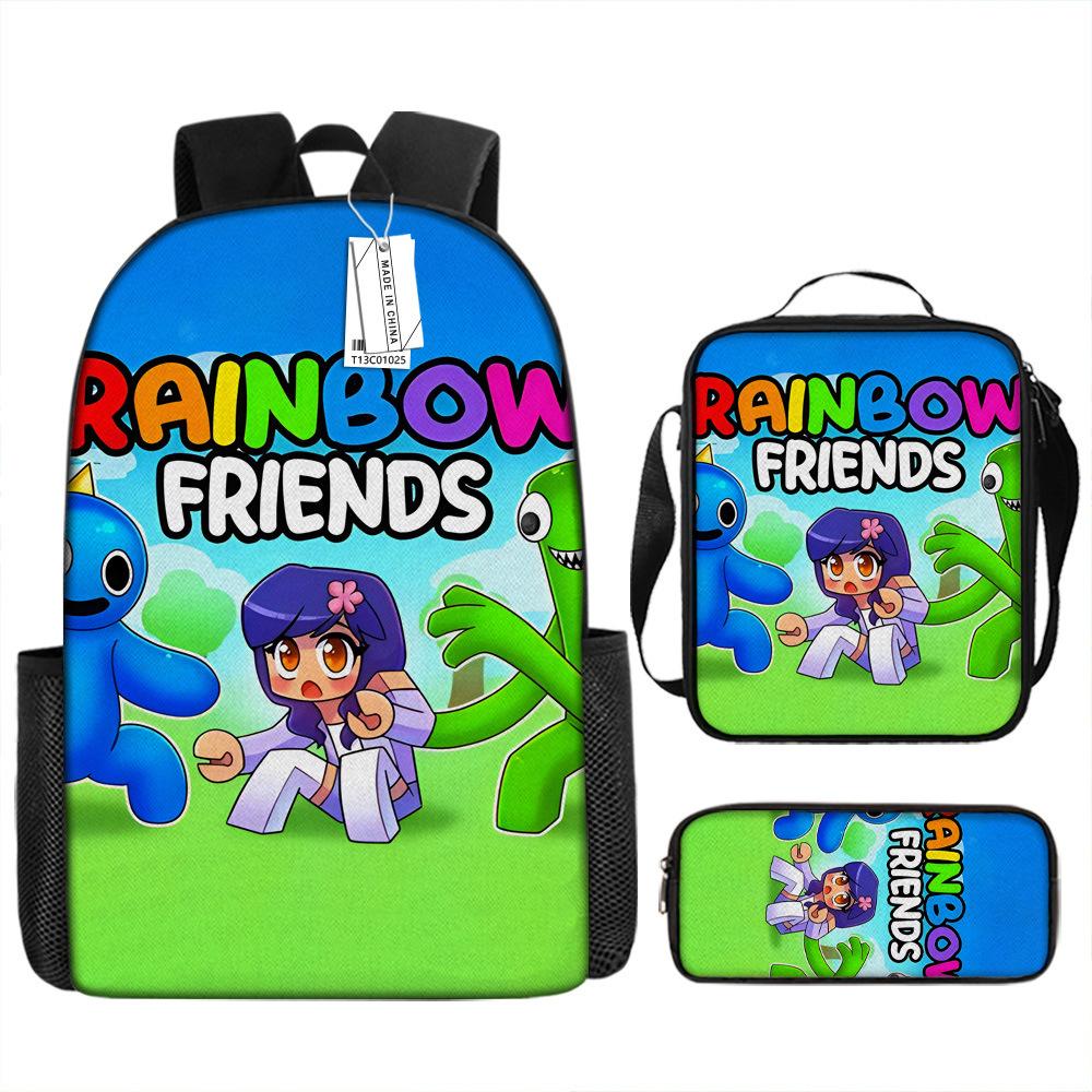 Rainbow Friends Animation Middle School Student Schoolbag Cartoon Primary School Student Backpack Burden Reduction Design