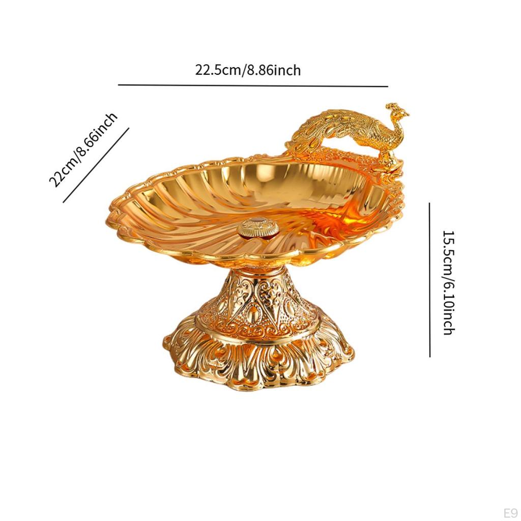Decorative Pedestal Fruit Plate Bowl Footed Metal for Kitchen Restaurant