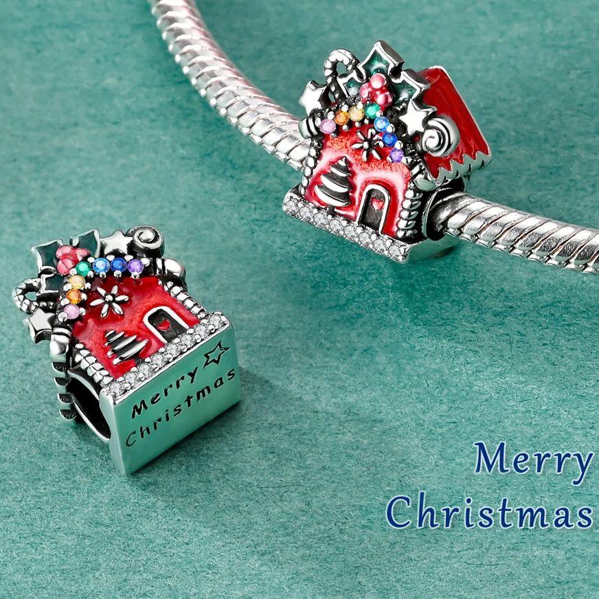 Copper Charms Christmas Tree Candy Charms Beads Fit Original Bracelet Necklaces Fine Jewelry Diy Gift