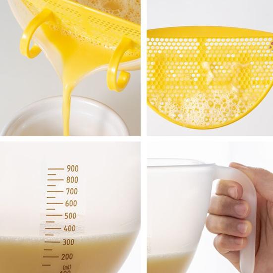 1L Convenient Liquid Measuring Bowl Removable Filter Baking Tool Measurement
