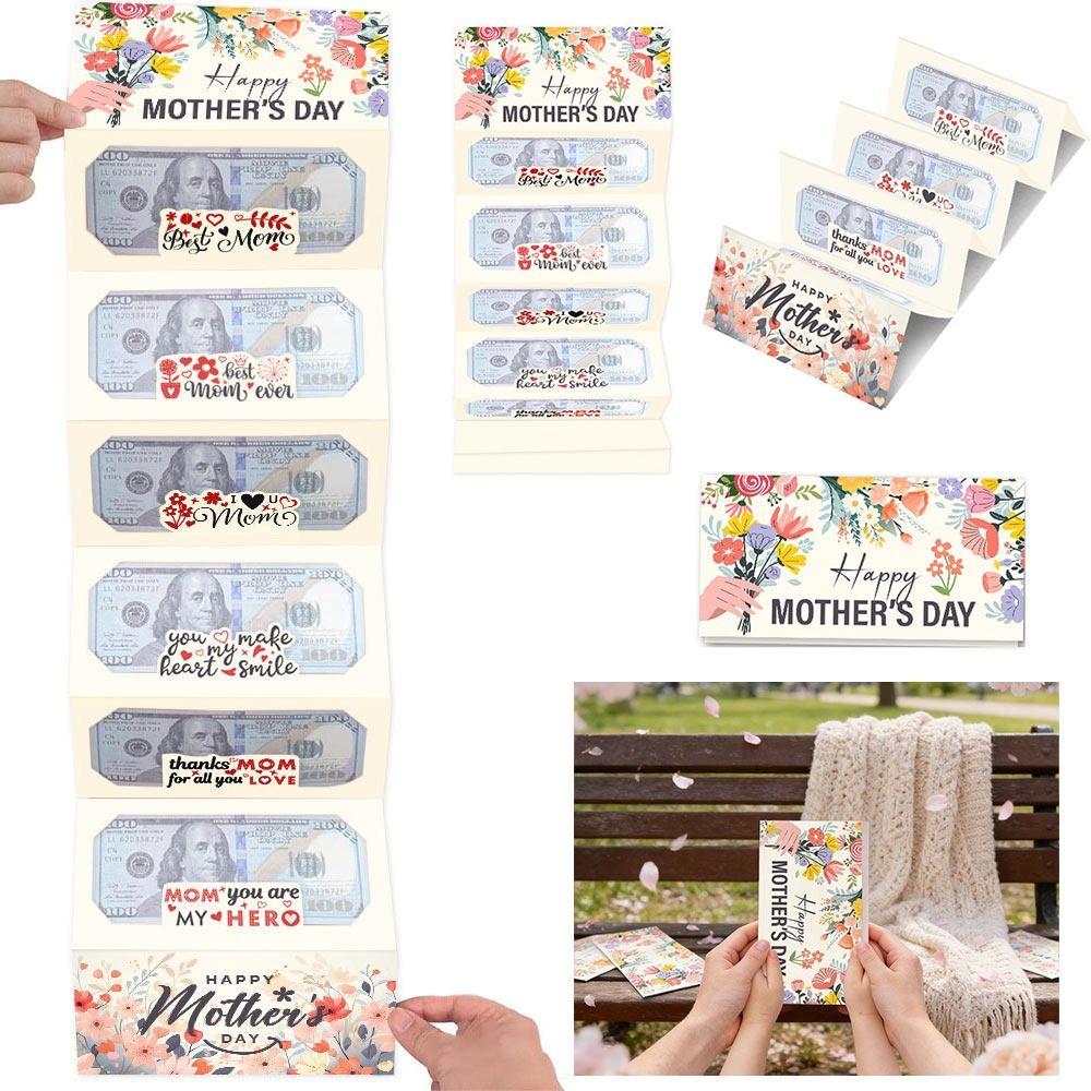 Flower Pattern Money Festival Card Surprise Mother's Day Cash Holder Festival Money Box For Mother