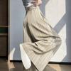 2026 Spring Women's Striped High-Waist Wide-Leg Pants - Lazy Style Loose Casual Straight Legs