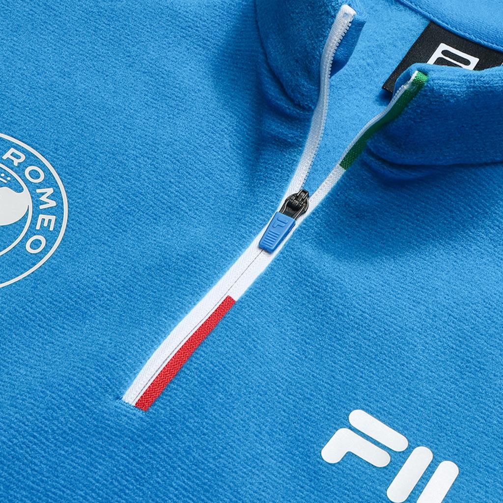 Fila Explore Simple Personality Sports Training Outdoor Comfortable Ribbed Fleece Warm Half-Zip Long Sleeve Slim T-Shirt Women Tops A11W617201FBU