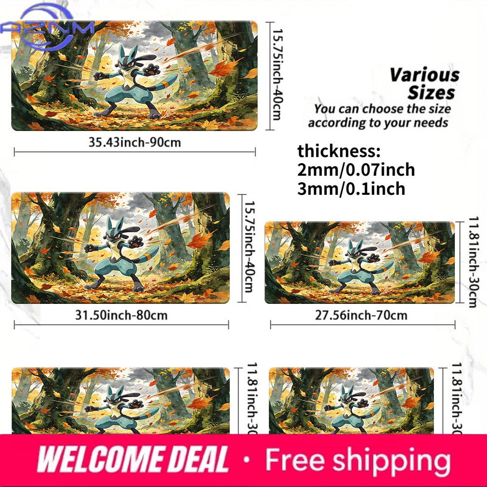 Lucario Autumn Forest Combat Gaming Mouse Pad with NonSlip Rubber Base 30x80x0.2cm