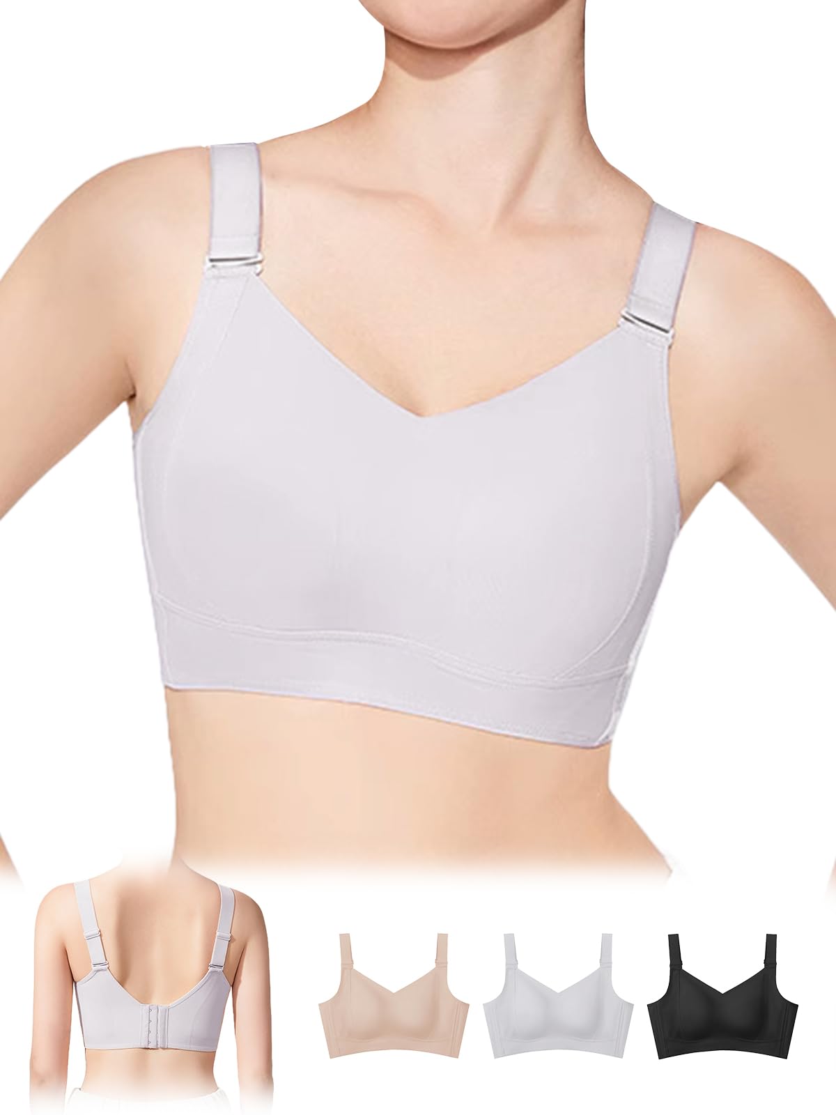 

Бюстгальтер, который делает вашу грудь больше на 2 размера, дизайн для стройнящего эффекта, менее нежный для большой, удобный даже при длительном ношении, может