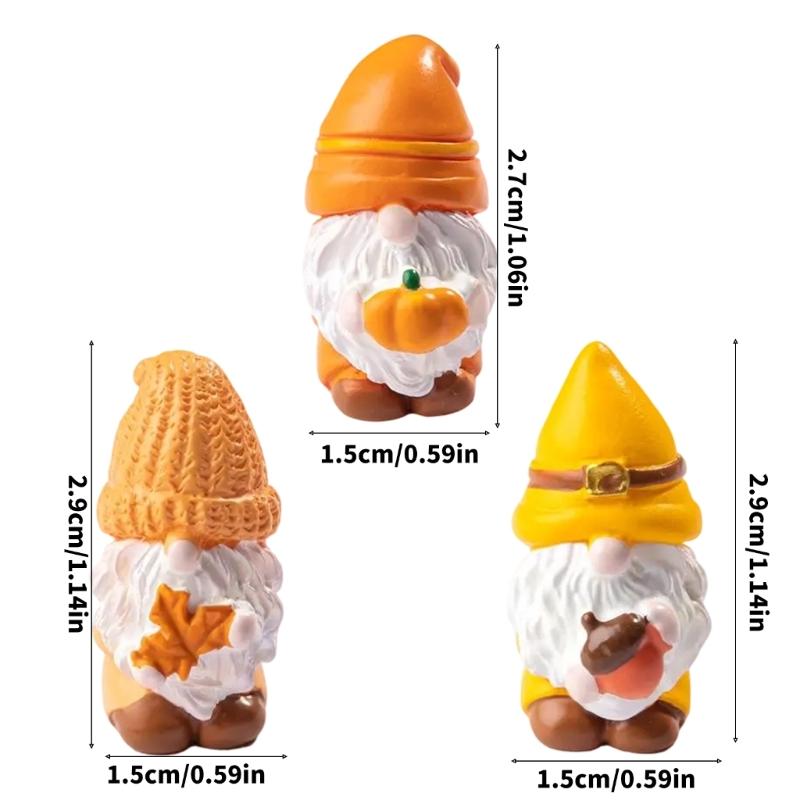 Set Of 3 Resin Leaf Miniatures Gnomes Ideal for Indoor and Outdoor Use Adds Unique Charm to Any Home or Garden Setting