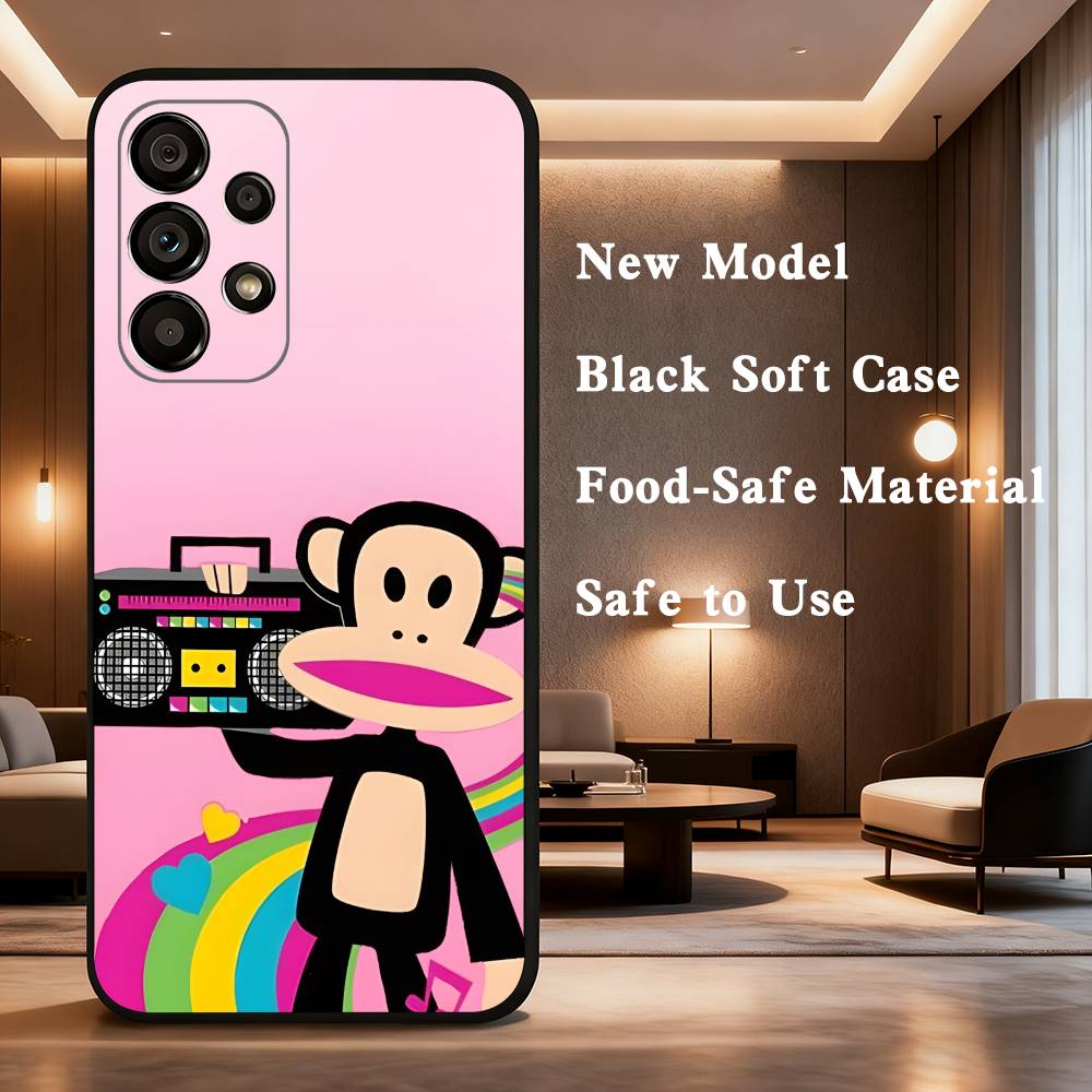 Monkey Funny P-Paul F-Frank Case For Samsung Galaxy A73,72,41,J7,22,Note,31,8,9,52,71,53,32,Soft Black Silicone Cover