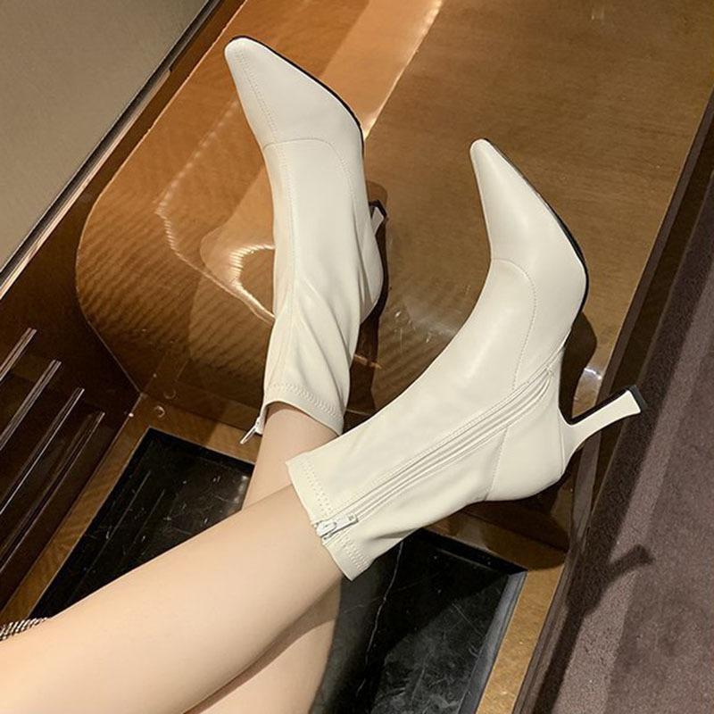 Fashion Comemore Women Fashion Side Zippers Short Boot Female Thin High Heel Shoes Women's Autumn Footwear 2025 Pointed Toe Ankle Boots