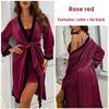 Sexy Cardigan Nightgown Golden Velvet Splicing Women's Robe Loungewear