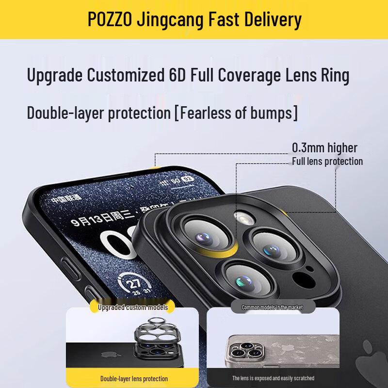 POZZO Ultra-Thin Frosted Transparent iPhone Case