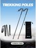 Silver Carbon Fiber Ultra-light Foldable Trekking Poles for Hiking, Camping, and Mountaineering