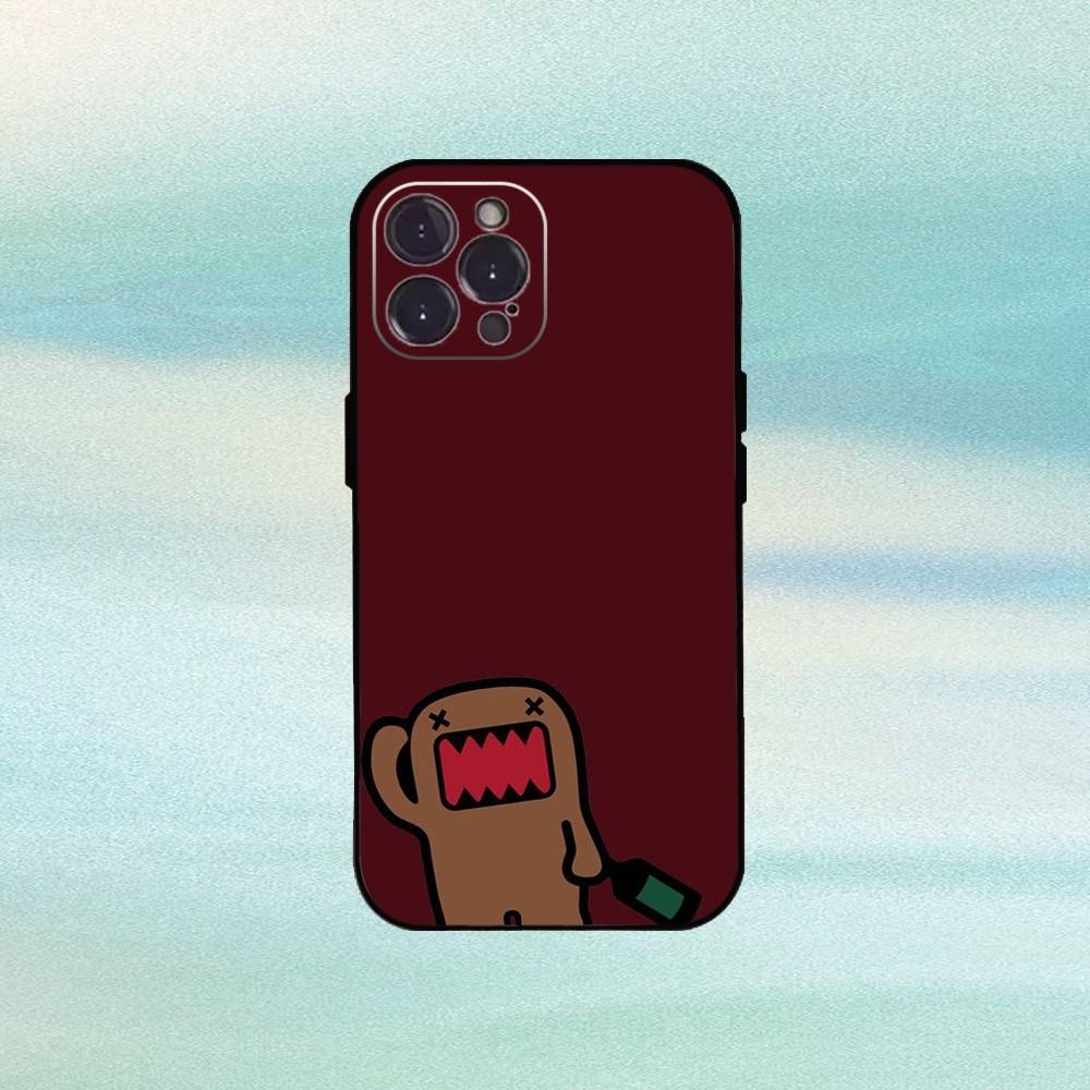 Cute Domo-kun Phone Case For iPhone17,16,15,14,13,12Plus,Pro Max,XS,5G Soft Silicone Black Cover
