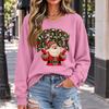 Women's Casual Christmas Print Crewneck Top, Holiday Graphic Tee for Parties and Everyday Wear