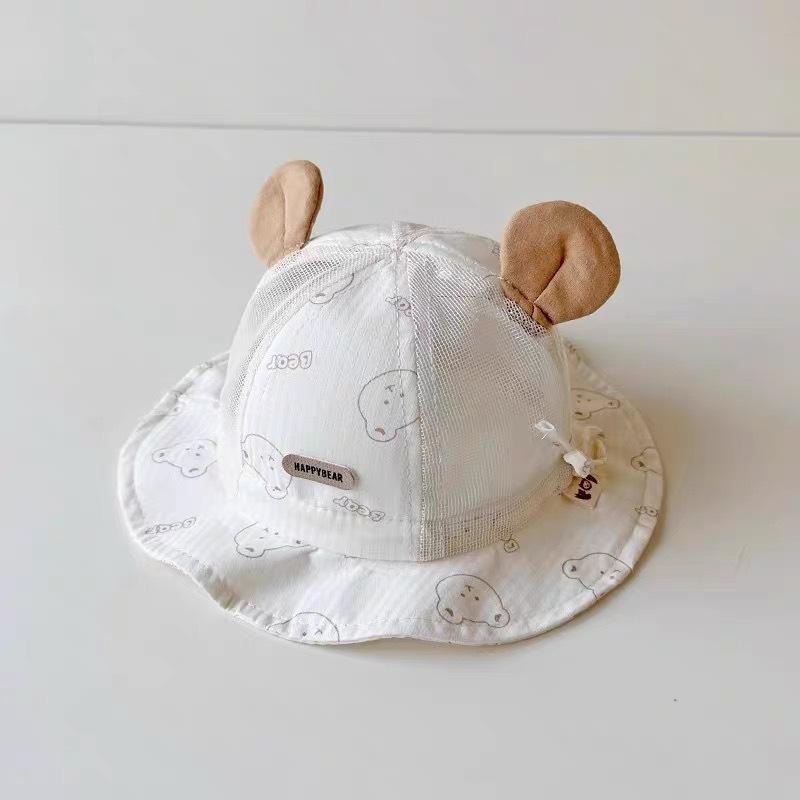 Cute Baby Bucket Hat Adjustable Sun Protection Fisherman Cap for Boys and Girls Thin Breathable Spring Summer Outdoor Headwear
