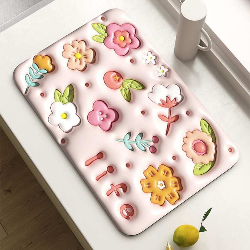 Expansion Drain Mat Bar Diatom Mud Absorbent Coaster Tea Table Insulation Mat Bowl Dish Cup Wash-free Drying Mat