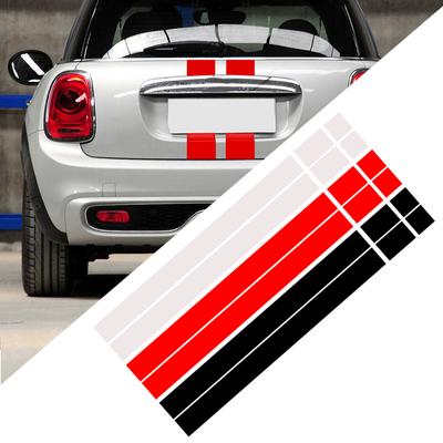 Beler 2 Stück Auto Schwarz/Weiß/Rot Motorhaubenstreifen Motorhaubenaufkleber Vinyl-Aufkleber Passend für Mini Cooper R50 R53 R56 R55 dWm2754536