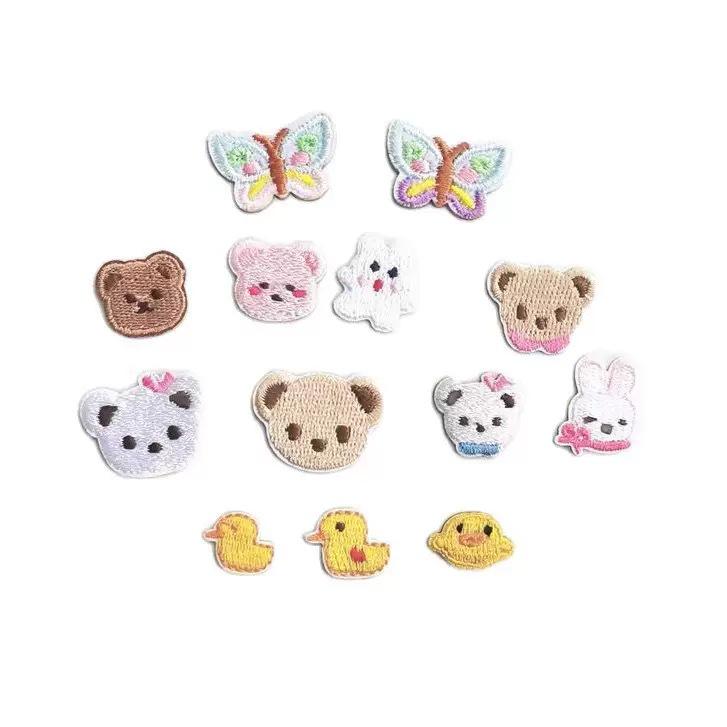 Adorable Bear & Duck Embroidery Patch for Clothing, Scrapbooks, or Hair Clips - Iron-on & Decorative Patch