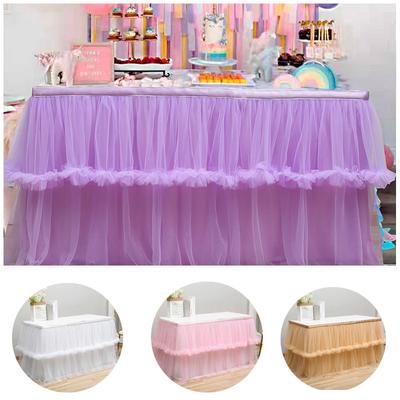 Tulle Table Skirt Wedding Birthday Decor Party Baby Shower Tableware Xmas