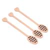 3pcs Wood Honey Dipper Heart Pattern Chinese Cherry Wooden Mixing Stirrer Kitchen Tableware