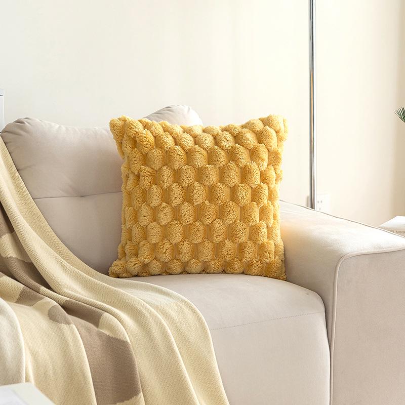 Velvet Three-Dimensional Turtle Back Pillowcase - Solid Color 