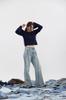 NO EXTRA TOUCH Boho Damage Knit (Navy) / 25Fwkp001Na