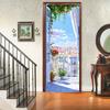 Balcon și grădină Tapet autoadeziv pentru uși 3D PVC Decor autocolant Plajă Soare Peisaj Poster Mural Decal de perete deursticker