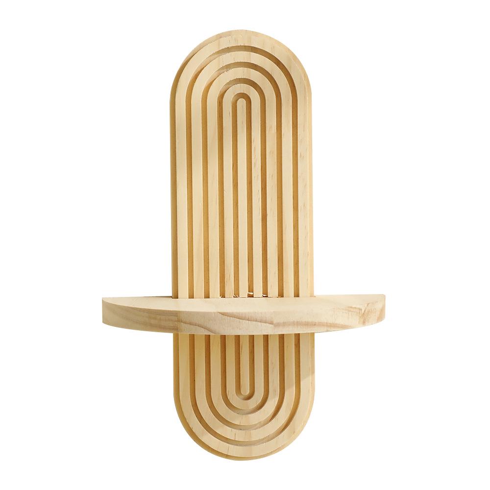 Creative Oval Solid Wood Wall Shelf - Home Living Room Decor
