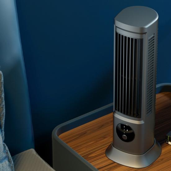 Cooling Air Conditioning Fan 3 Speeds Adjustable Bladeless Cooling Fan Energy Saving Quiet Desktop Fan for Bedroom Office