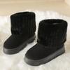 Inverno Donna Breve Peluche Stivali da neve caldi Scarpe casual Nuova pelliccia scamosciata Chelsea Stivaletti Appartamenti Piattaforma Scarpe da donna Botas