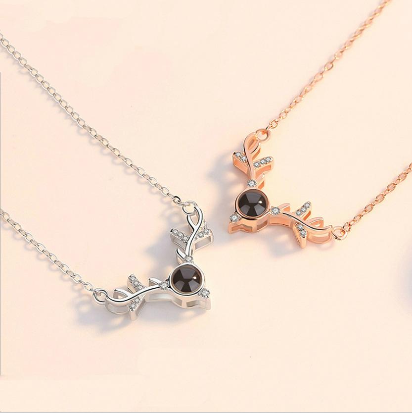 One Deer Has Your Necklace, Little Deer Horn Projection Pendant, Female Clavicle Chain