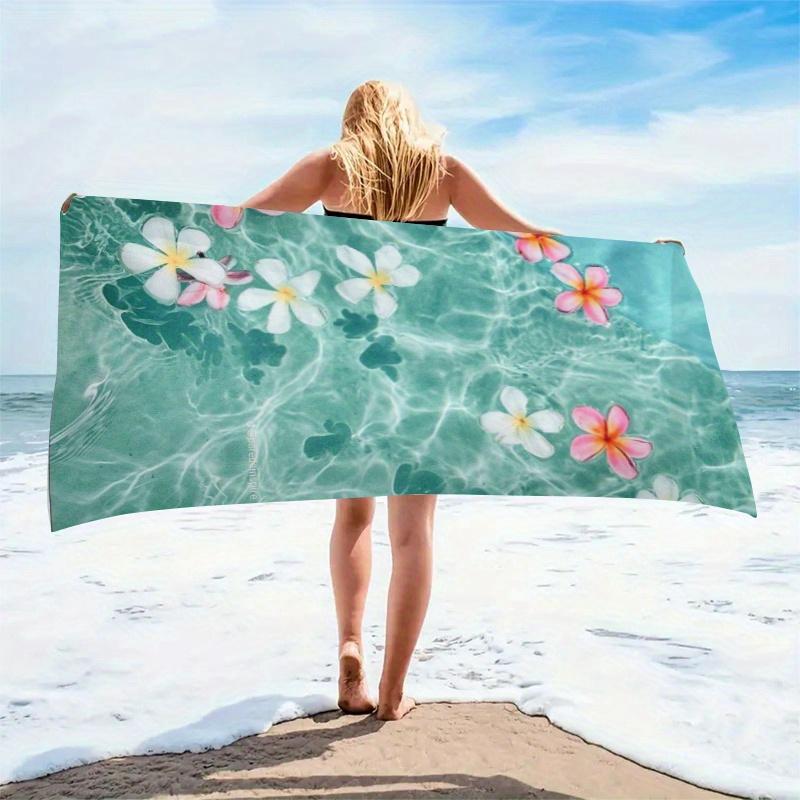 1pc Beach Floral Digital Print - Running Apparel Accessory Sports Towel, Large Beach Towel - Ultra Soft and Super Absorbent