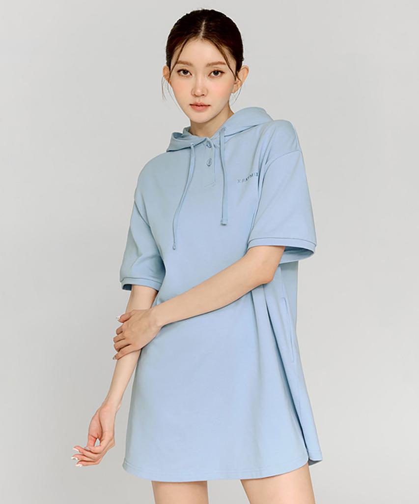 XEXYMIX Cozy Two-Button Hoodie Dress Xfk2Op1102