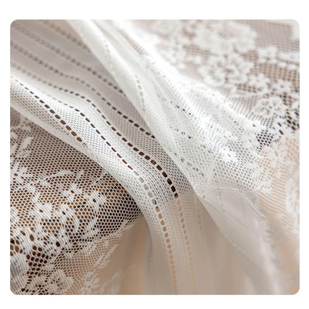 Hollowed Out Embroidered  Table Cover Semi-Sheer Table Doilies Rectangular Lace Tablecloth  Indoor