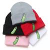 New Cute Cucumber Knit Hat Funny Anime Embroidery Hip-Hop Autumn Winter Cold Weather Hat for Male and Female Students