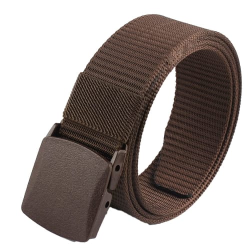 Mitas Nylon Belt, Unisex Casual Belt with Plastic Buckle, Lightweight, Solid Design, Adjustable Length, 120cm, Simple Design (ER-NLBT-DBR)