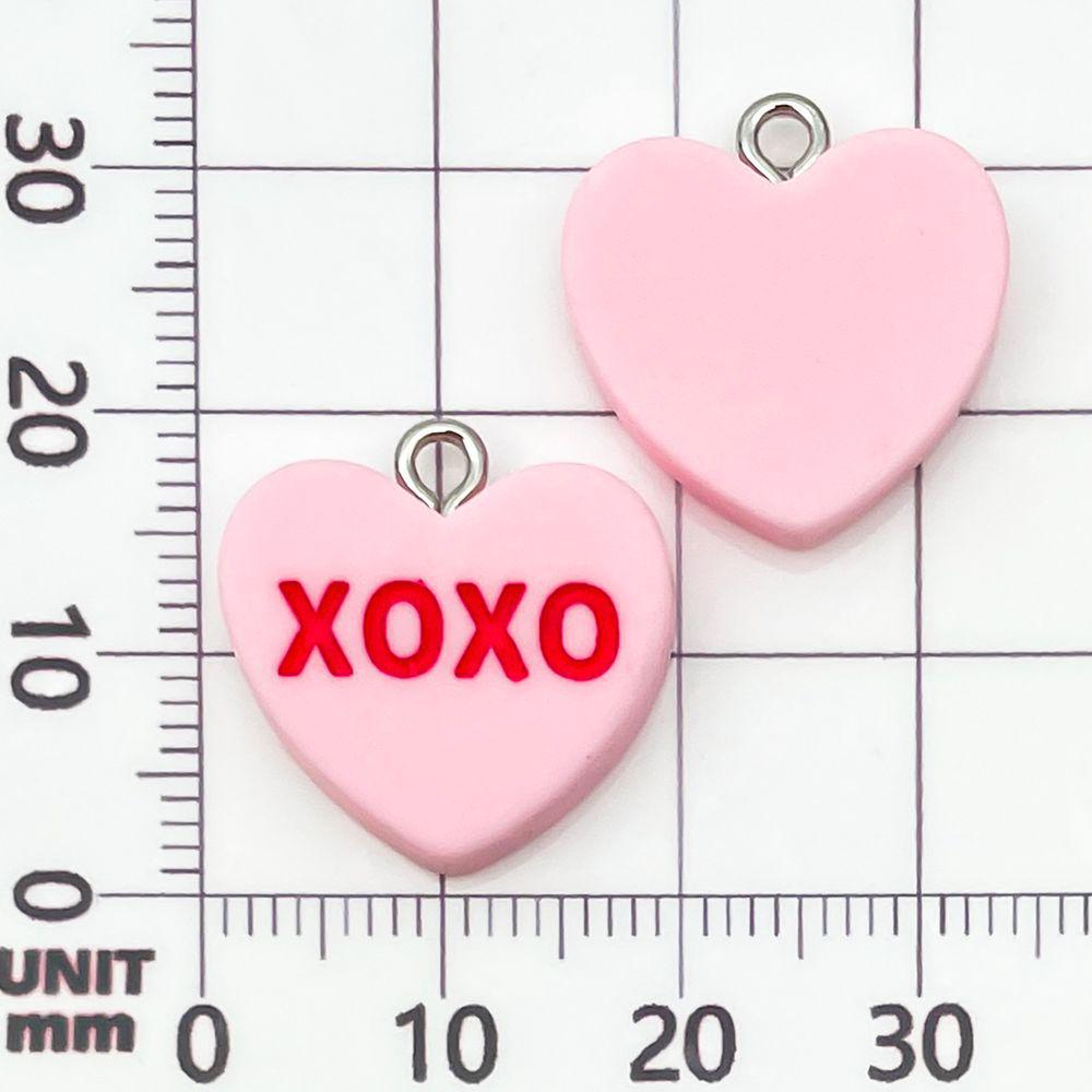 12 Color Resin Heart XOXO Letter Charms for DIY Jewelry