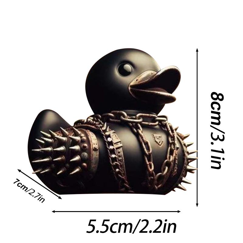 1PC Duck Statue Indoor Gothic Sculpture Punk Animal Figurine Resin Statues Desk Decor Collectible Figurines Satan Duck Decor