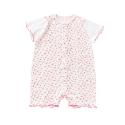 De Jersey Floral Print Shortalls for Hospital Clothes for Cotton [Cream Coco] Spring/Summer Newborns, Babies, Cool, Girls, Simple, Cute, 100%