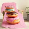 P-Pink Donut Blanket Soft Throw Blanket for Home Bedroom Bed Sofa Picnic Travel Office Rest Cover Blanket Gift