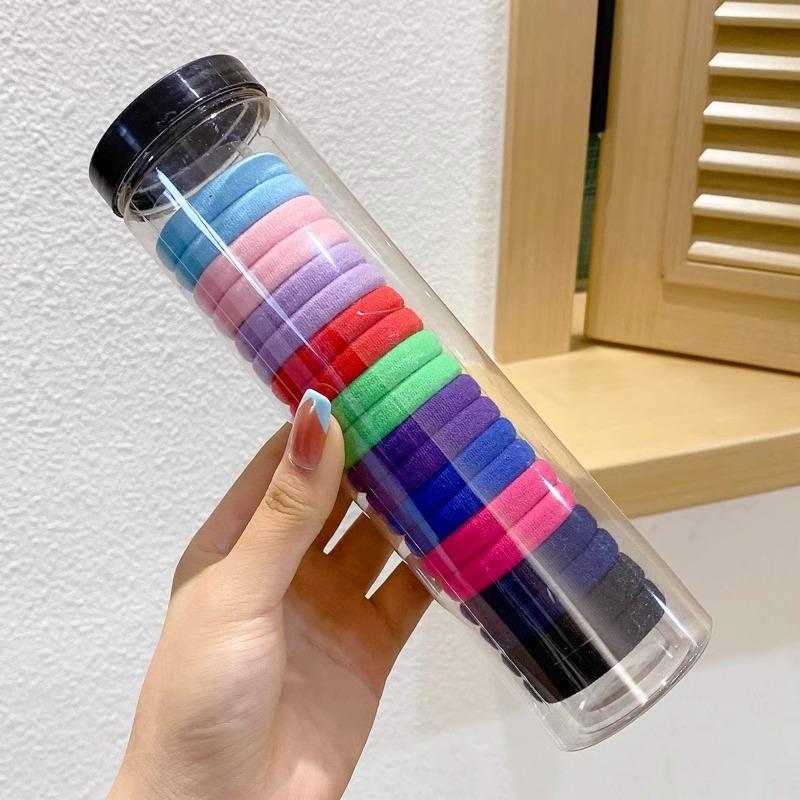 20-Pack Ultra-Soft Plush Hair Ties – High-Elasticity, Minimalist Solid Color Hair Elastics with Towel-Like Texture