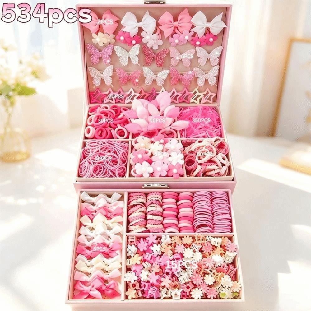 Elastic Girls Hair Accessories Set Lightweight Hair Ties Set New Hair Clips Set Kids Hair Styling