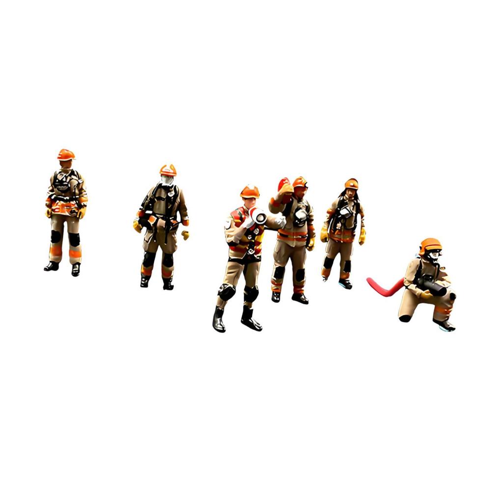 Miniature 1:64 Firefighter Figures Realistic Collection Mini Diorama Action Figures for Diorama Miniature Scene Decoration