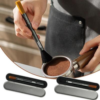 Coffee Grinder Cleaning Brush with Box Double Head Coffee Espresso Machine Cleaning Brush for Home Coffee House Barista Tool