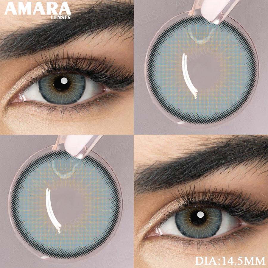 AMARA Colored Contacts Lenses Brown Eyes Natural Contacts Gray Beautiful Pupils Blue Eye Lens Yearly Green Beauty Makeup Lens