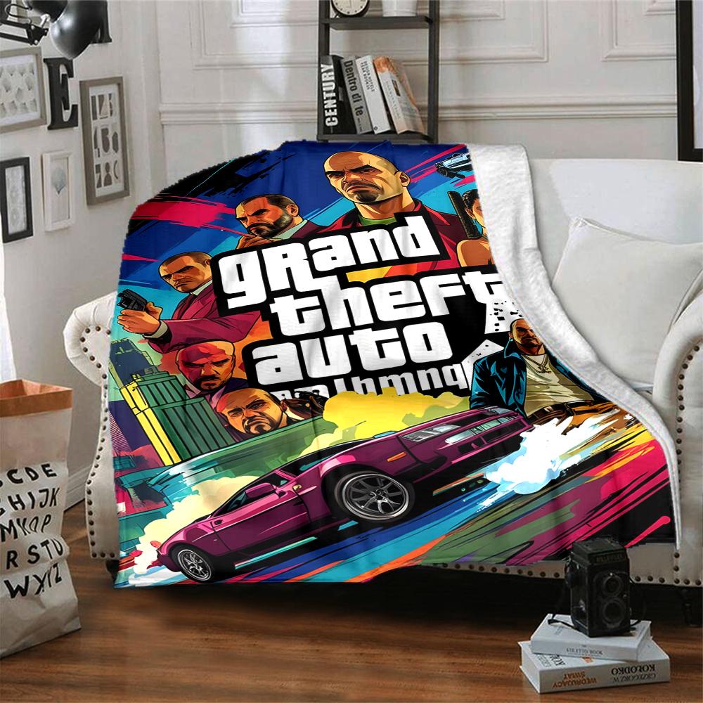 1pc GTA Blanket, Gift, for Men and Women, Soft Blanket, Good for Sofa Bed Couch Travel, Lightweight Flannel Blanket