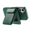 CASENEO For iPhone 17 Magnetic Case PU Leather PC Phone Cover with Detachable Card Holder Kickstand Compatible with MagSafe