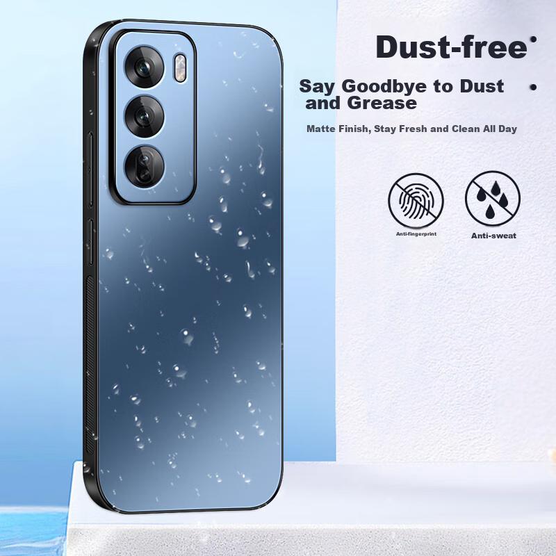OPPO Reno12 Phone Case, OPPO Reno12 Protective Cover, AG Frosted Lens Full Protection, Real Machine Feel, Simple Luxury Anti-Dropn, Graphite Black