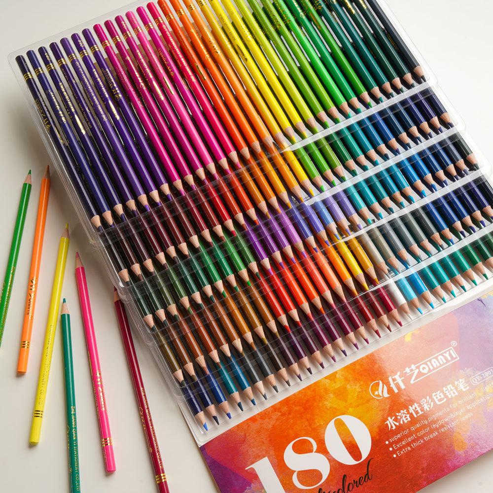 Matite Colorate Qianyi: 180 Matite Colorate a Base di Olio e 72 Idrosolubili per Principianti e Bambini