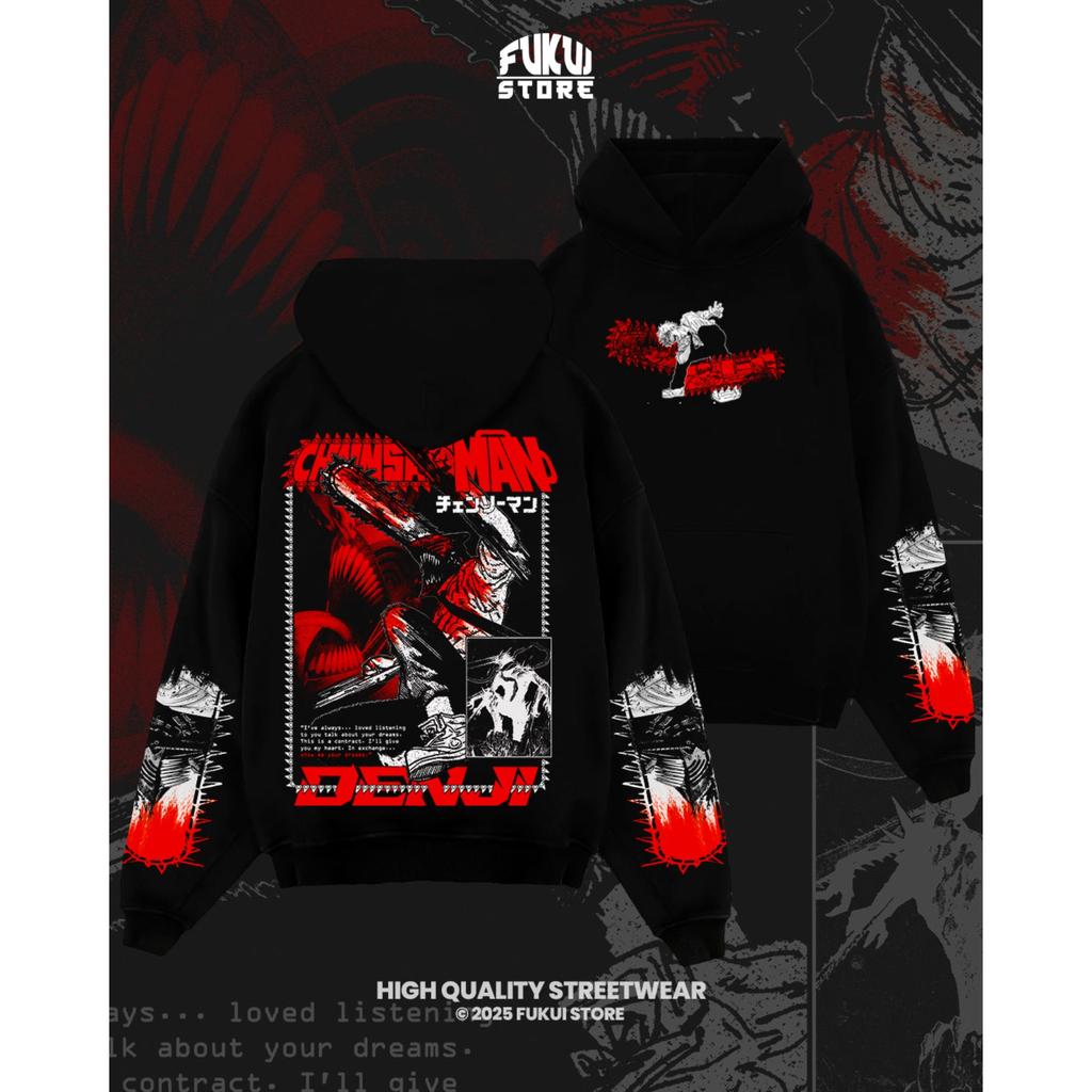 Chainsaw Graphic Vintage Hoodies Men Women Fleece Warm Sweatshirts Japanese Anime Streetwear Y2k Oversized Pullover Tracksuit Female Male Clothing